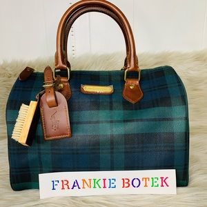 Polo Ralph Lauren Green Plaid Satchel Vintage